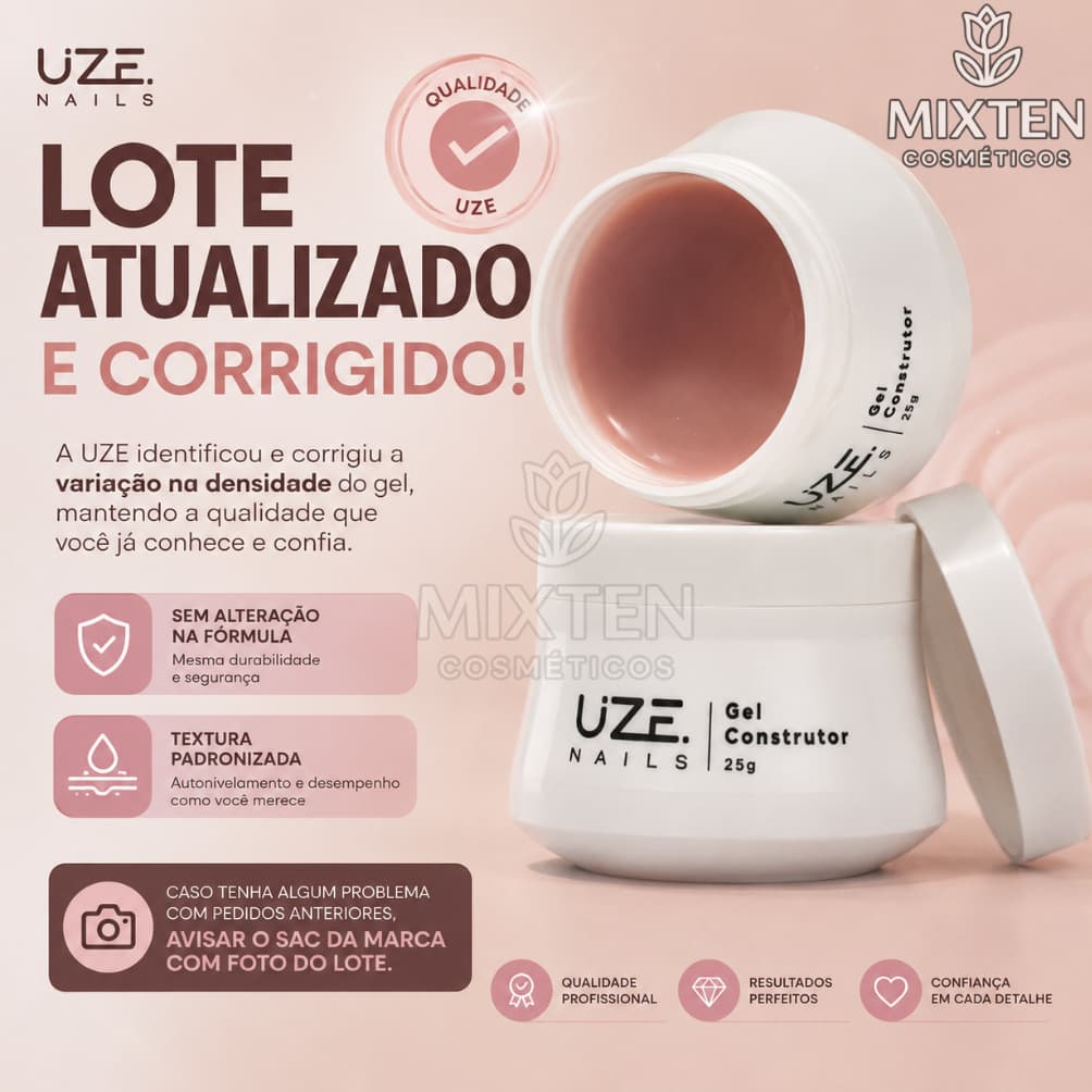 Gel Uze Nails Construtor 25g LIVRE TPO HEMA FREE Nude Pink Nude Perfeito Elegante Cover