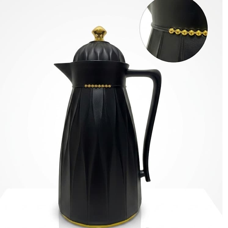 Garrafa Térmica de Café Cozinha luxo Branca e Dourada 1L