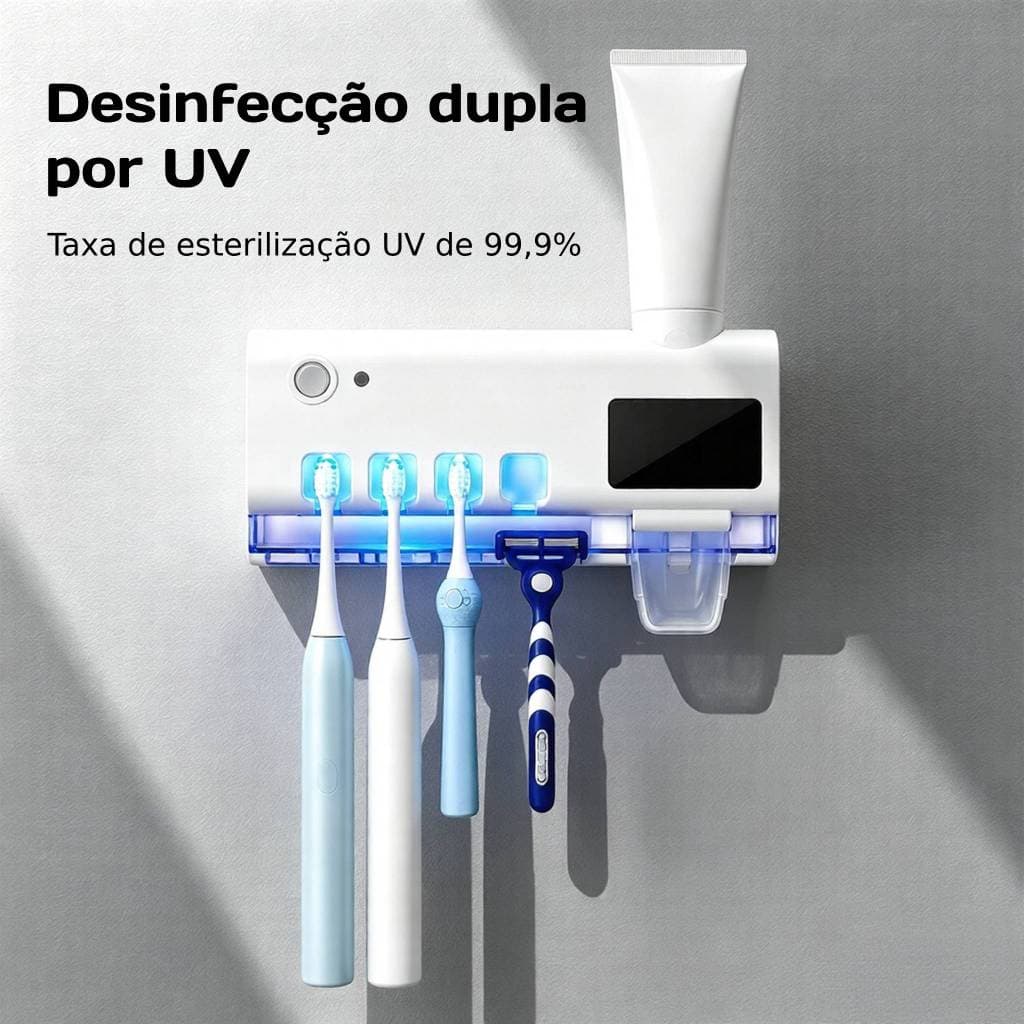 Suporte Para Escova De Dentes Esterilizador Com Luz UV Antibacteriano Automático De Creme Dental