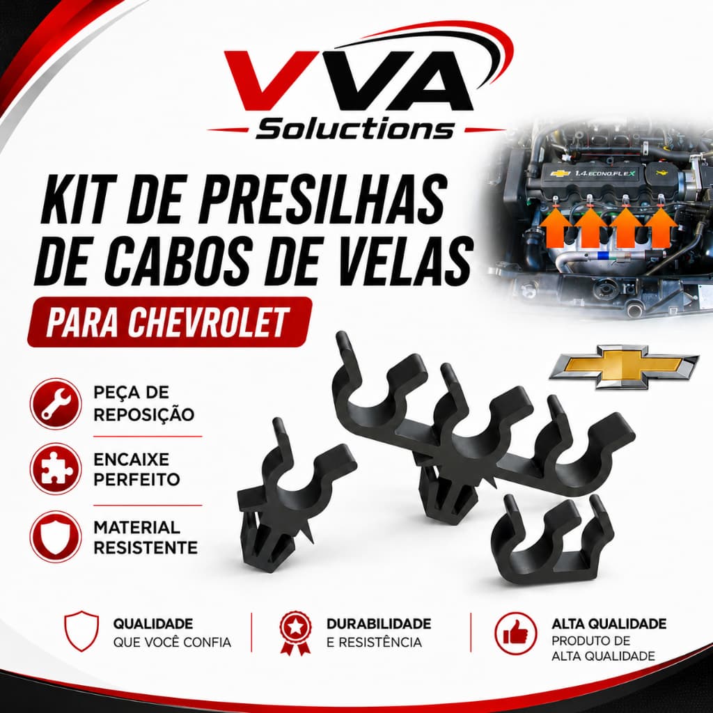 Conjunto com 3 Presilhas para Cabos de Vela Agile astra Blazer Celta Cobalt | Motor GM