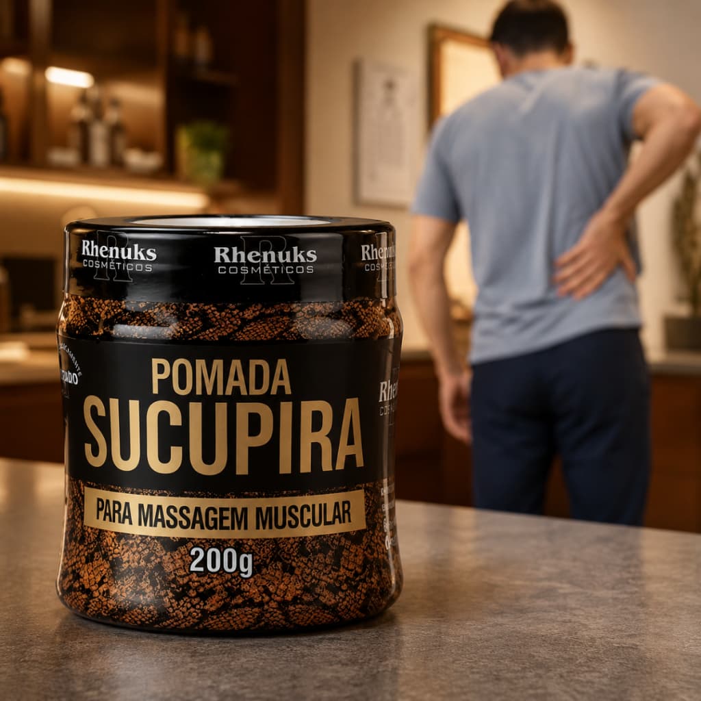 Pomada Sucupira Rhenuks 200g Massageadora Para Dores Nas Costas Coluna Lombar Ciático