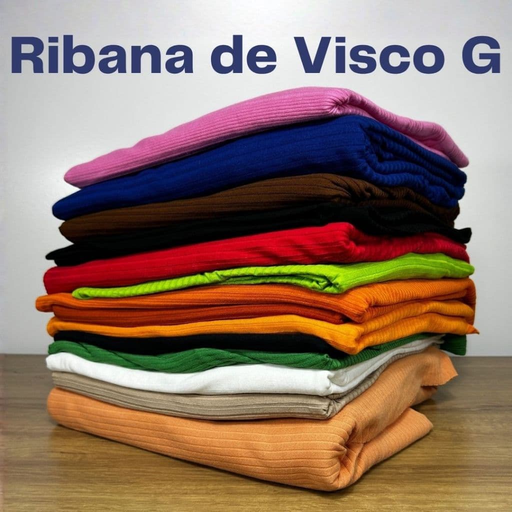 Pacote Retalhos Ribana Canelada Viscose G Cores Sortidas para vestidos, blusas