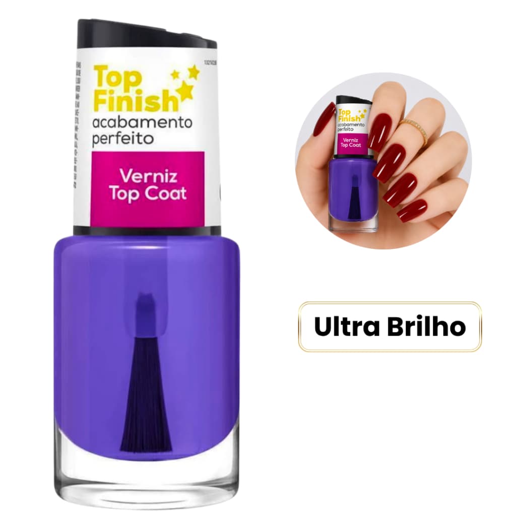 Esmalte Verniz Extra Brilho Top Coat 10ml - Cora