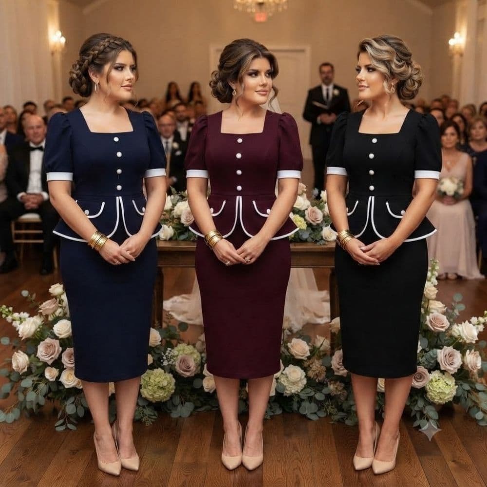 Vestido Feminino Midi Social Manga Elegante Plus Size Moda Evangelica Formatura Congresso Inverno