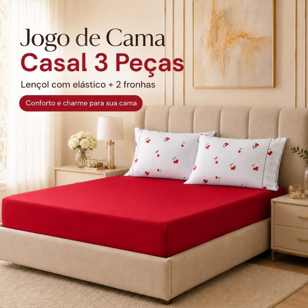 Jogo de Cama 3 Peças Casal Premium Luxo Macio Aconchegante Quentinho Estampada