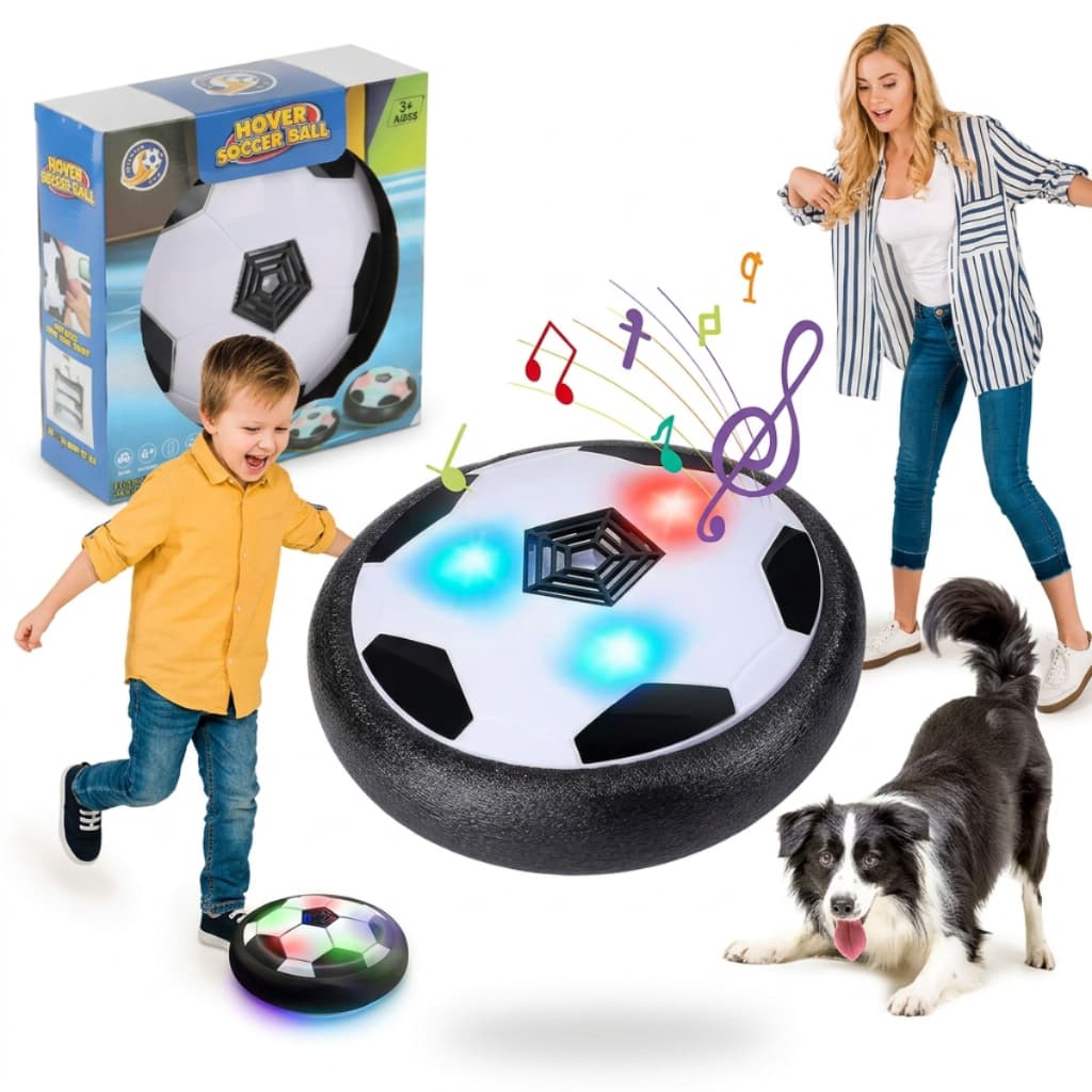 Bola Brinquedo Hoverball Flutuante Futebol Bate Volta Som Preto