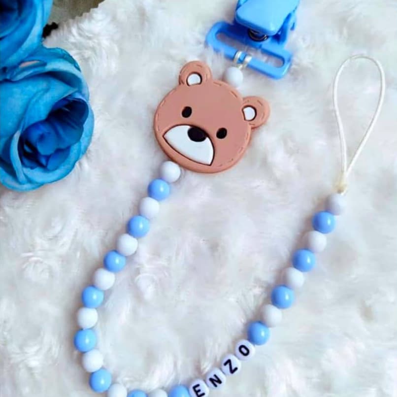 Prendedor DE CHUPETA - PRENDEDOR DE BICO - URSO - MENINO - MENINA - PERSONALIZADO COM NOME