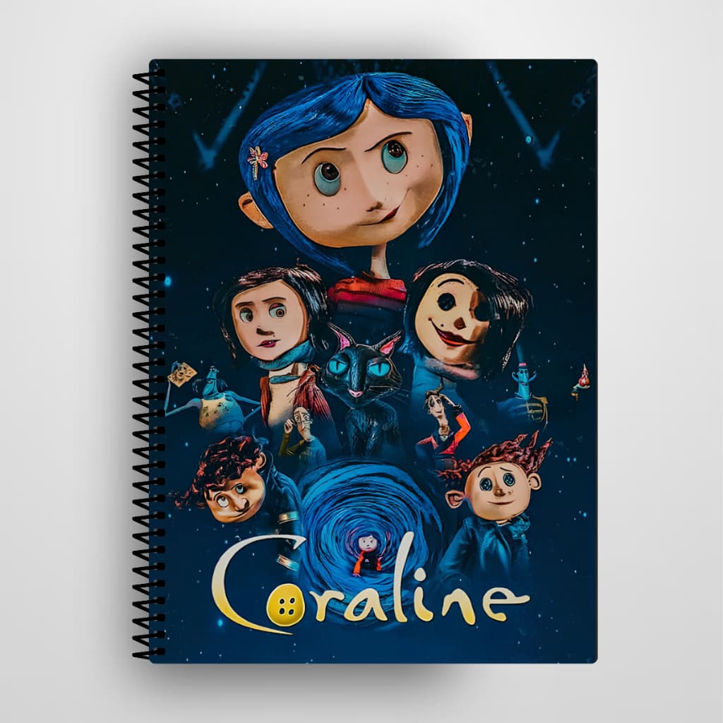 Caderno Coraline Personalizado Capa Dura 1 e 10 Matérias Escolar Universitário