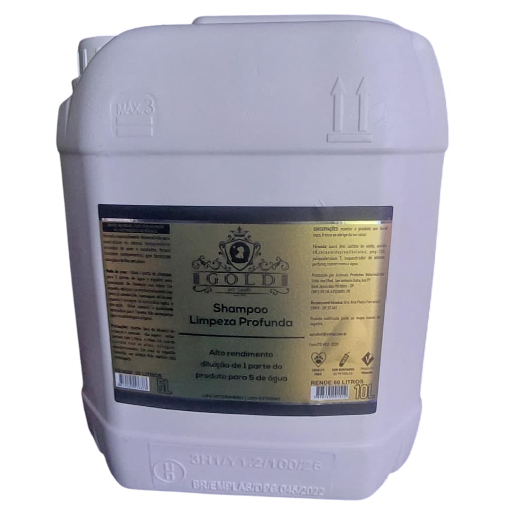 Shampoo Limpeza Profunda GOLD Pet Family 5 Litros Cães e Gatos Banho e Tosa