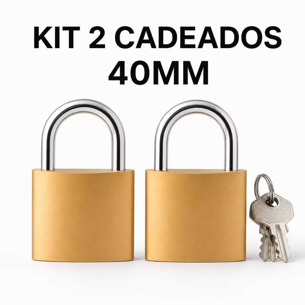 Kit 2 Cadeado 40mm Reforçado de Alta Segurança Tamanho Médio Com 3 Chaves ENVIO AGORA