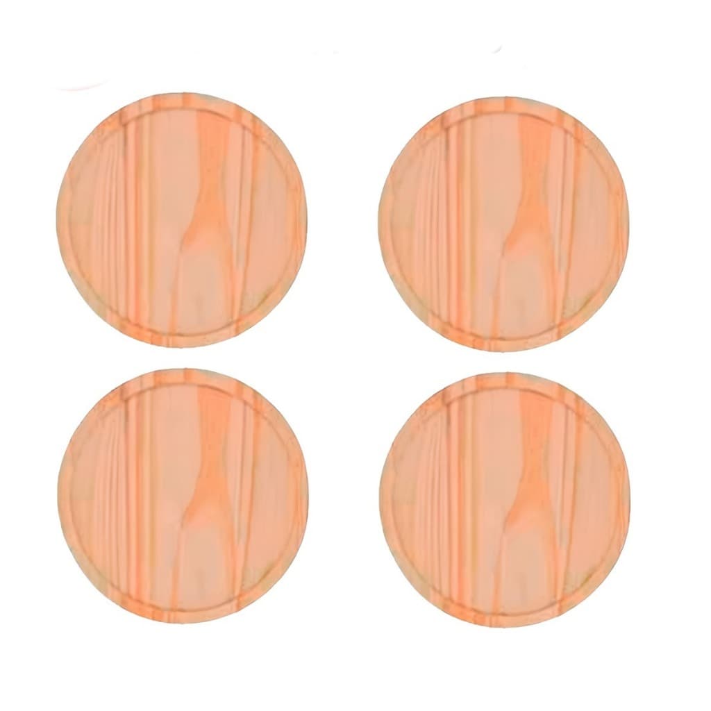 OFERTA KIT 4 Bandejas Madeira Redonda Pizza 45cm Natural, Cozinha, Assados. Forno, Pizzaria