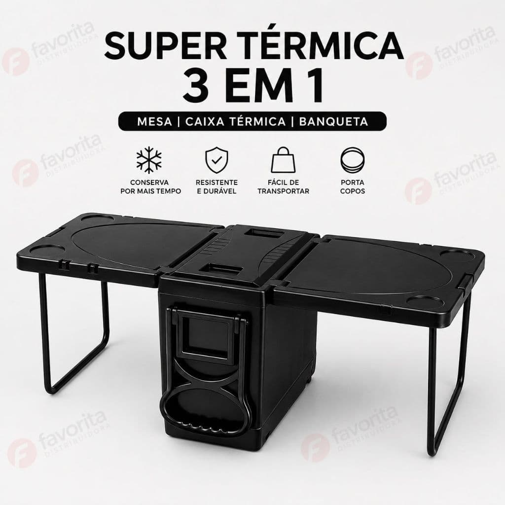 Caixa Térmica Multifuncional 3 em 1 32L All Black Mesa Dobrável toy 26040