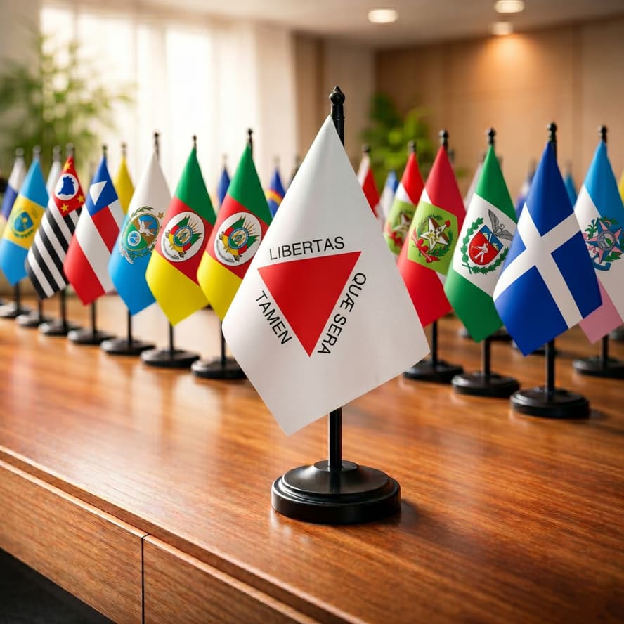 Bandeira de Mesa Capitais de Cada Estado Bandeirinha de Mesa com suporte Decoração Escritório