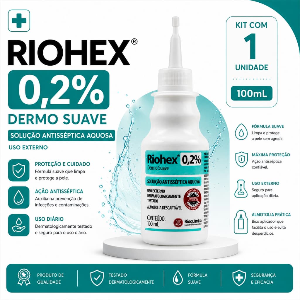 CLOREXIDINA 0,2% RIOHEX AQUOSA 100ML - RIOQUIMICA