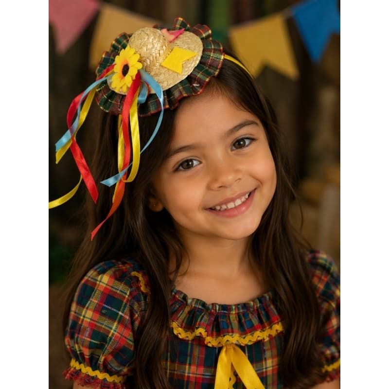 Laços de cabelo com presilhas de festa junina-julina- arraiá