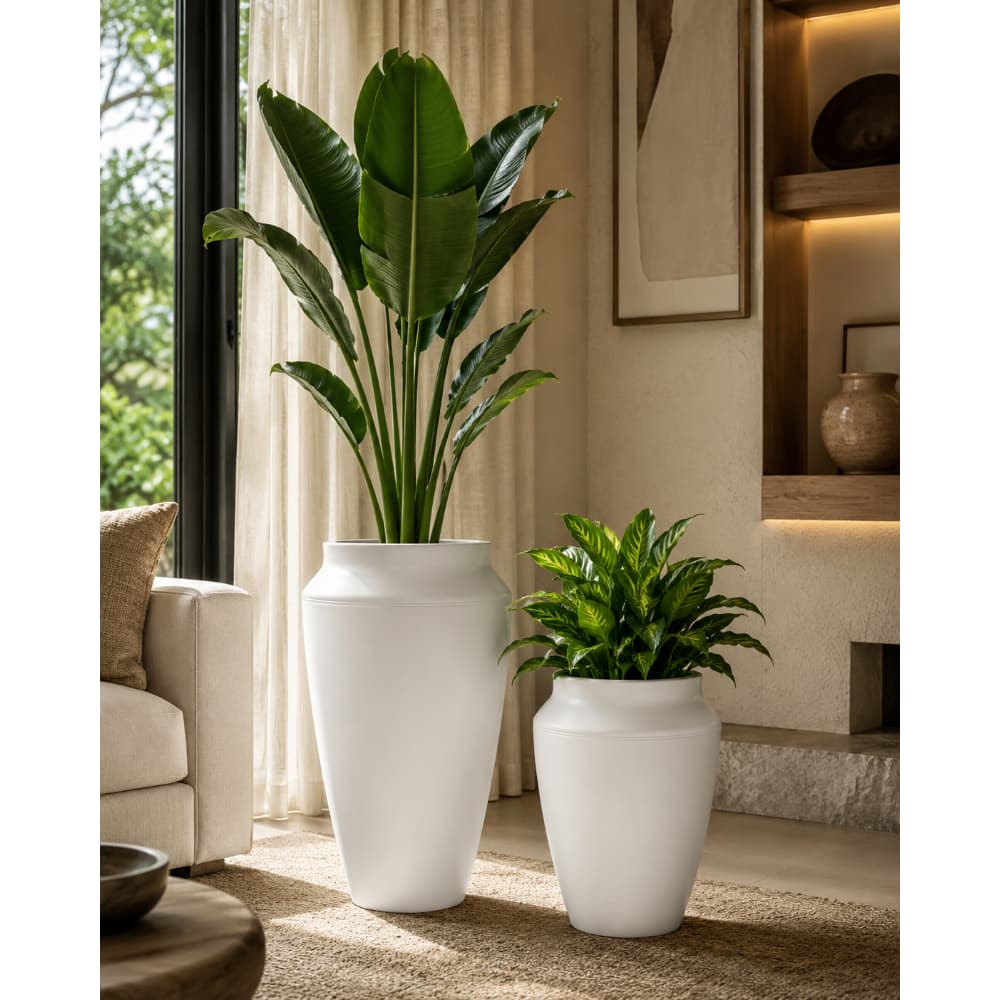Kit 2 Vasos Polietileno Planta Flor Decorativo Egípcio Luxo