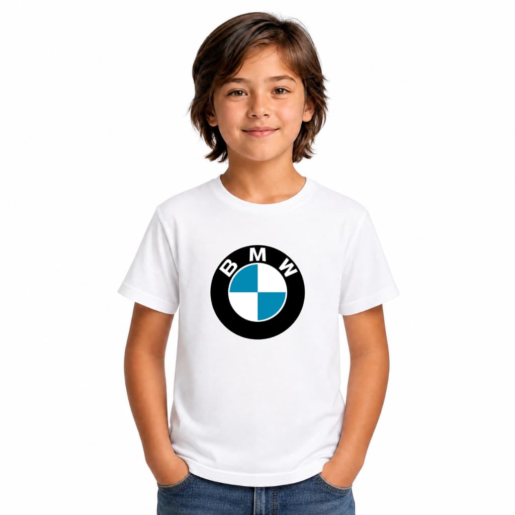 Camiseta Infantil Juvenil BMW Luxo Moda Estilo Esportivo Carro Premium