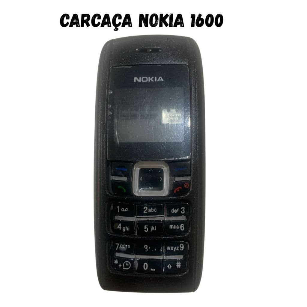 CARCAÇA CELULAR NOKIA 1600 PRETA - PRONTA ENTREGA