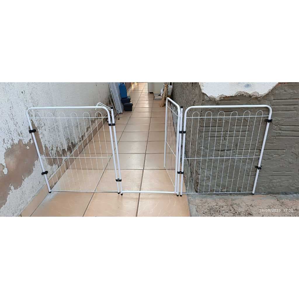 2 Cercadinho Pet 1 Portão/ Cerquinha/ Limitador de Espaço/ 1,90 Metros X 82 cm Altura Branco e Preto.