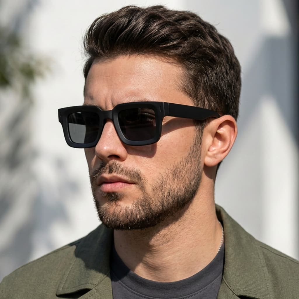 Óculos de Sol Quadrado Retro Tendência Luxo UV400 Masculino