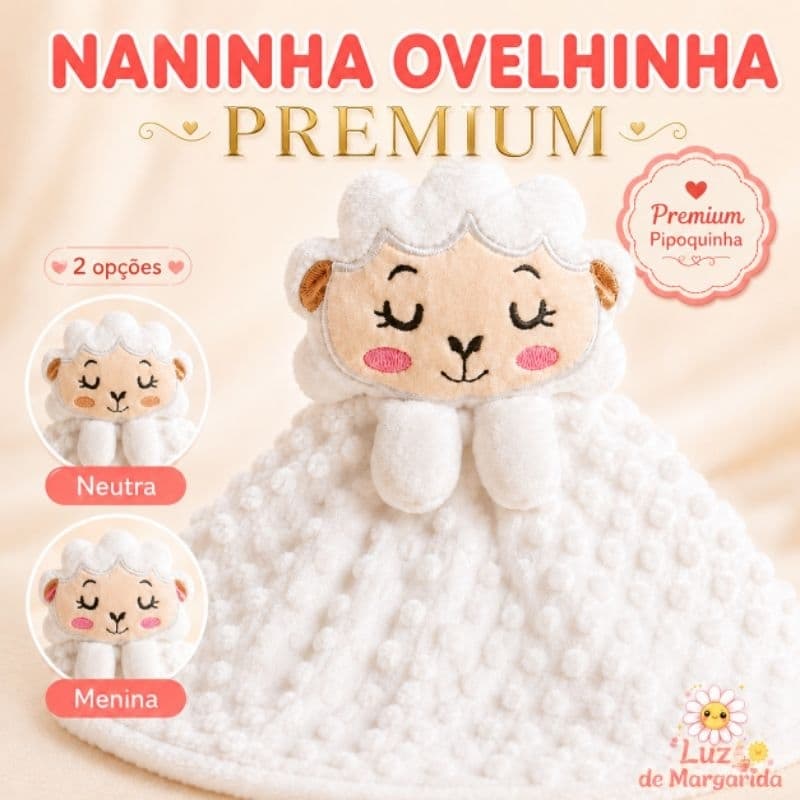 Naninha de bebê Ovelhinha  Hipoalergênica Premium | maternidade, chá de bebê, enxoval lnfantil