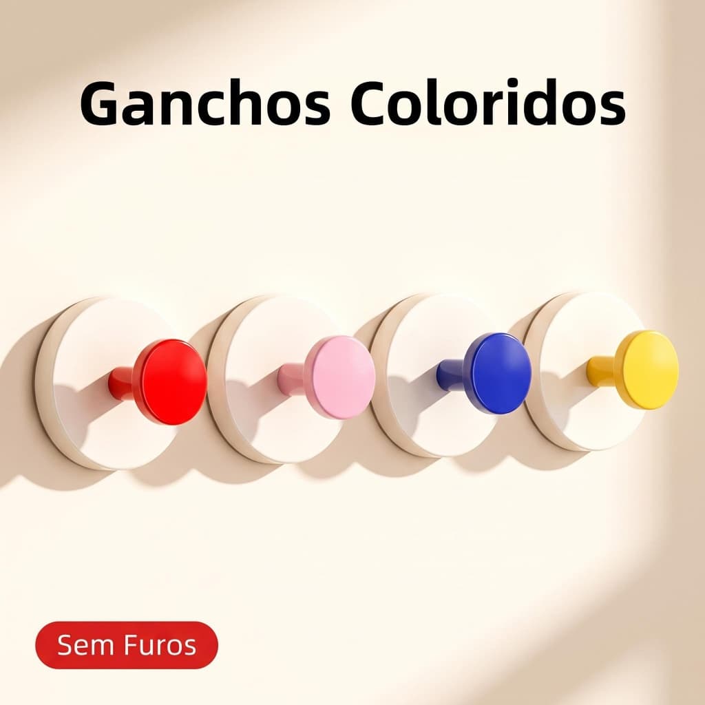 Gancho de Parede Sem Perfuração Fácil Instalação Sem Marcas