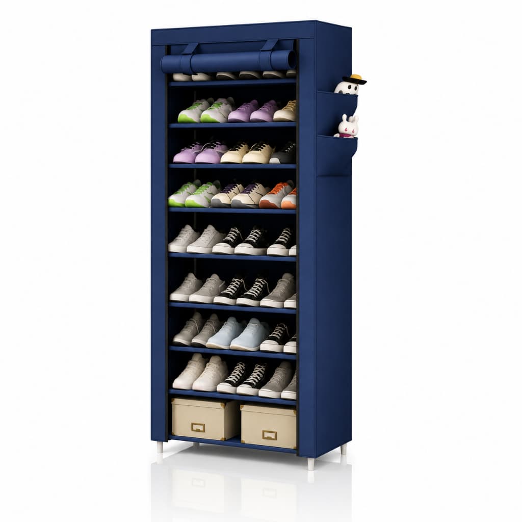 Organizador Com Zíper 9 Prateleiras Sapateira Estante Para Caixas e sapatos ou arara Eps-5062