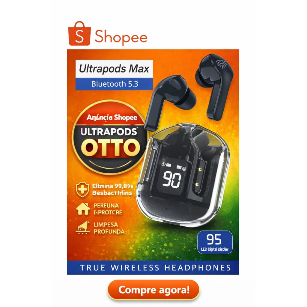 Fone De Ouvido Bluetooth 5.0 Com Microfone Estéreo Hi-Fi Cancelamento De Ruído E Capa De Carregador De 300mAh
