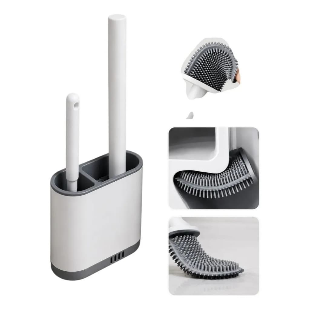 Escova Sanitária Quadrada Silicone Limpar Vaso Privada Com Adesivo Para Parede Banheiro Toalete Reutilizável