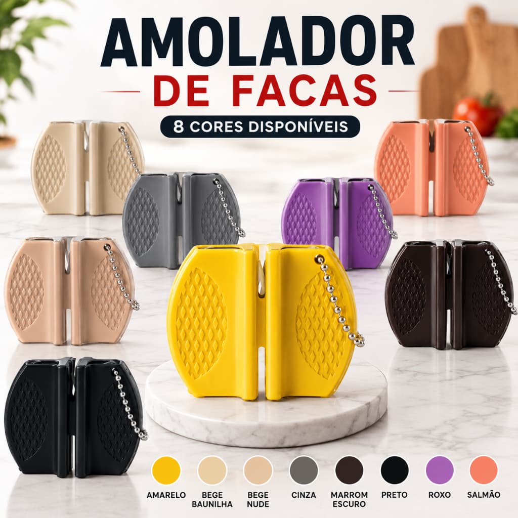 Amolador Afiador de Facas Manual 2 Estágios Borboleta Zhaolida