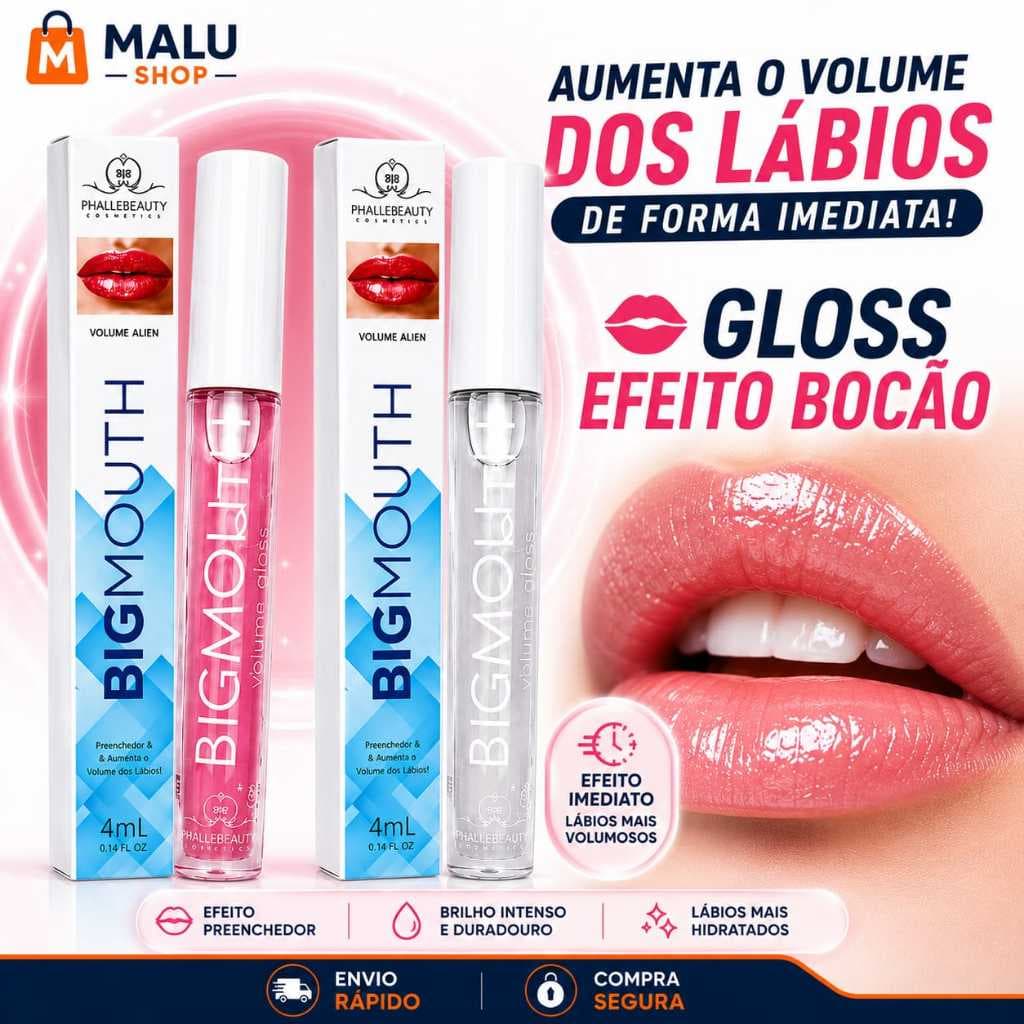 Gloss Volume Bigmouth Phállebeauty Original - Efeito Bocão Hidratante Vitamina E Aumento Labial Volume Efeito Espelhado