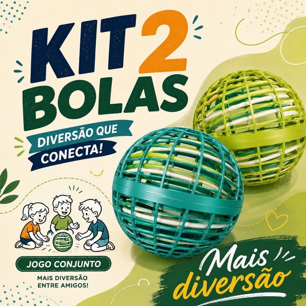 kit 2  Bolas Voadora Mágica  LED USB Cores Sortidas