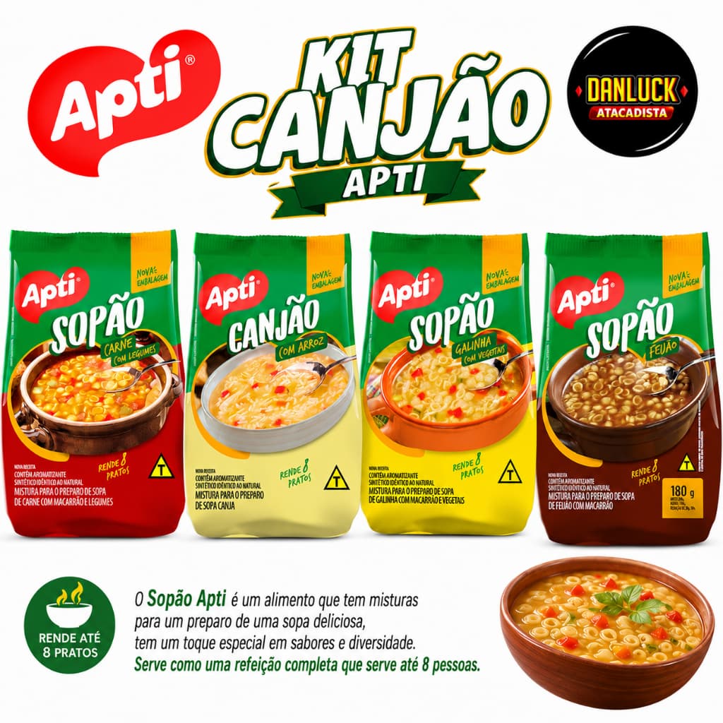 Kit Sopão Apti 4 sabores Completos