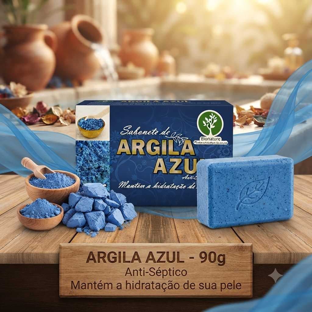 💙 Sabonete em Barra de Argila Azul (90g) Bionature