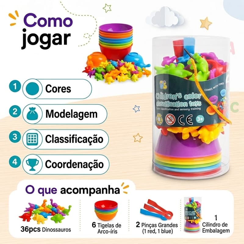 Montessori Brinquedos educacionais classificação por cores matemática brinquedos pedagogicos