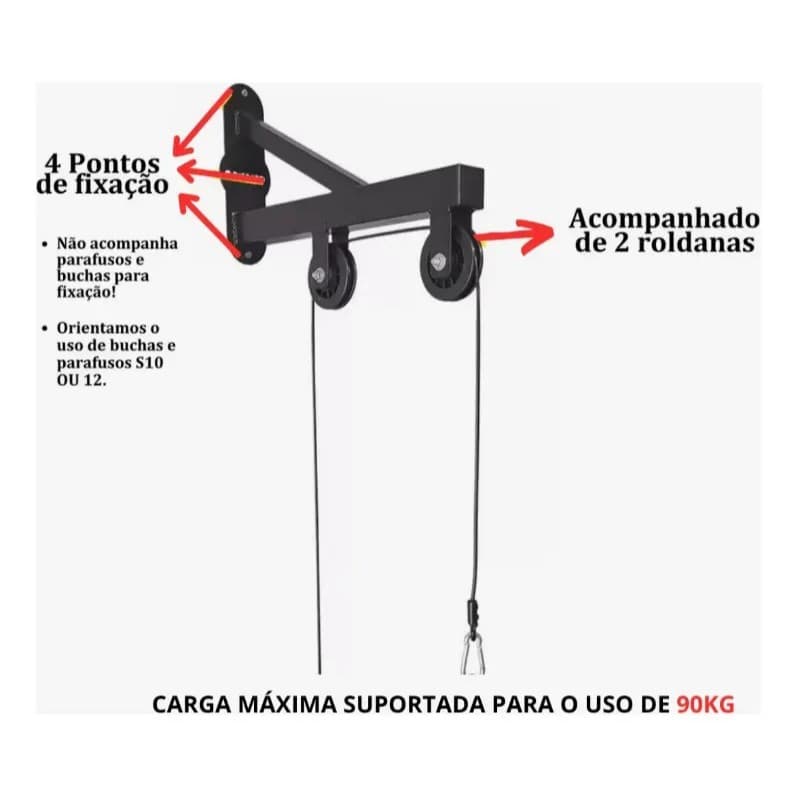 Mono Crossover Parede Kit De Fixação Preto Academia Hartwit