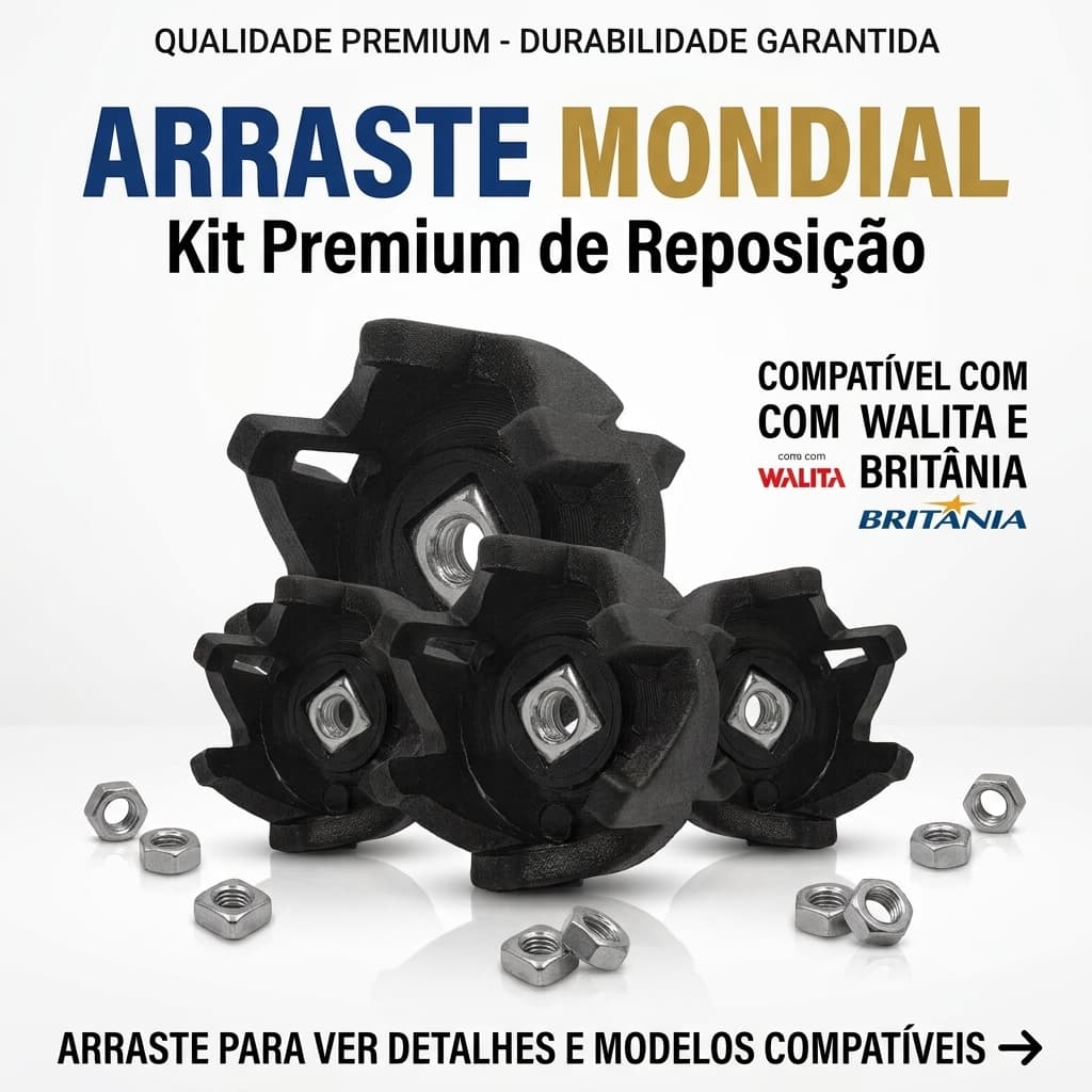 3 Arrastes Liquidificador Walita Mondial Britânia
