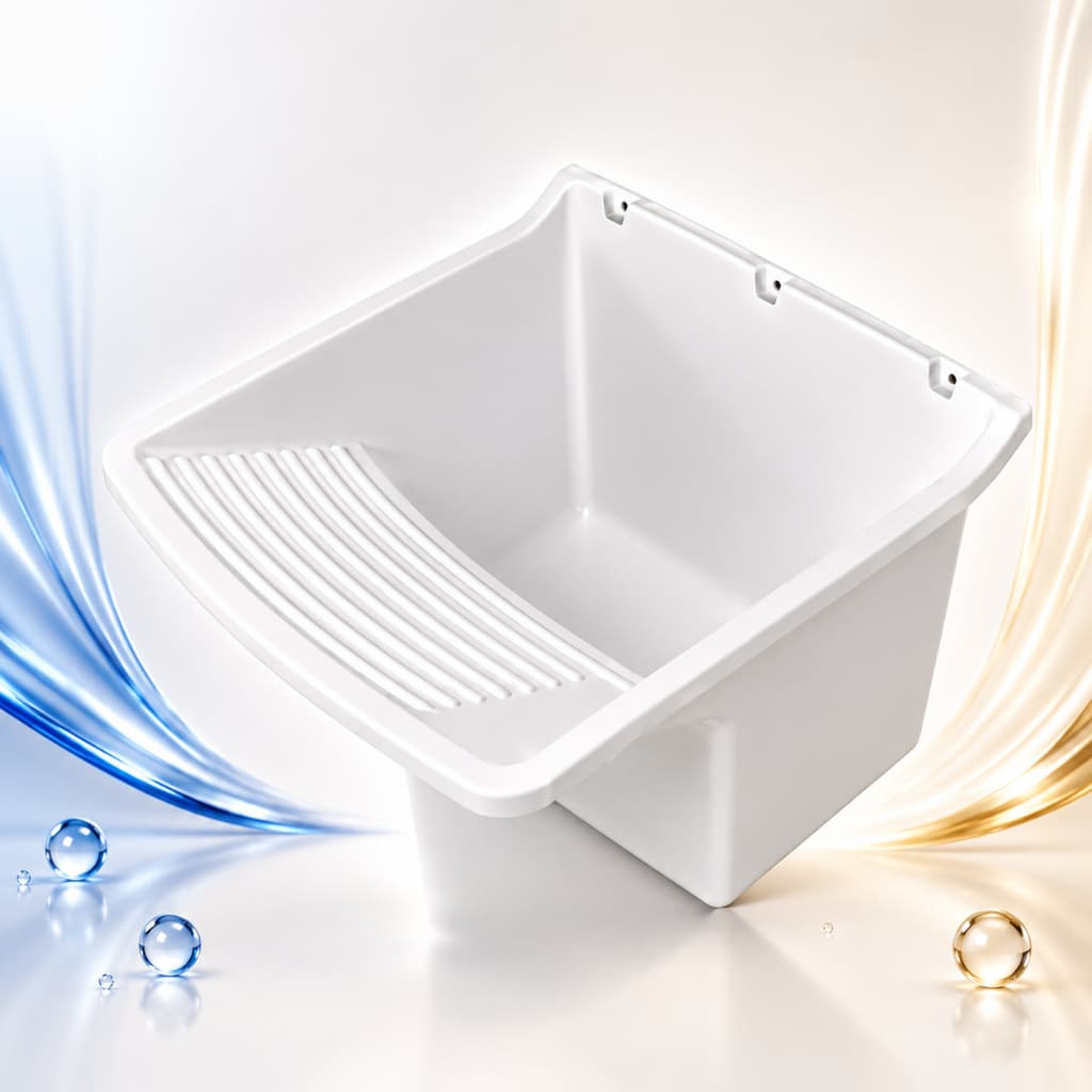 Tanque PVC Branco 28 Litros Lavanderia Lavar Roupa Resistente Leve Doméstico Área de Serviço