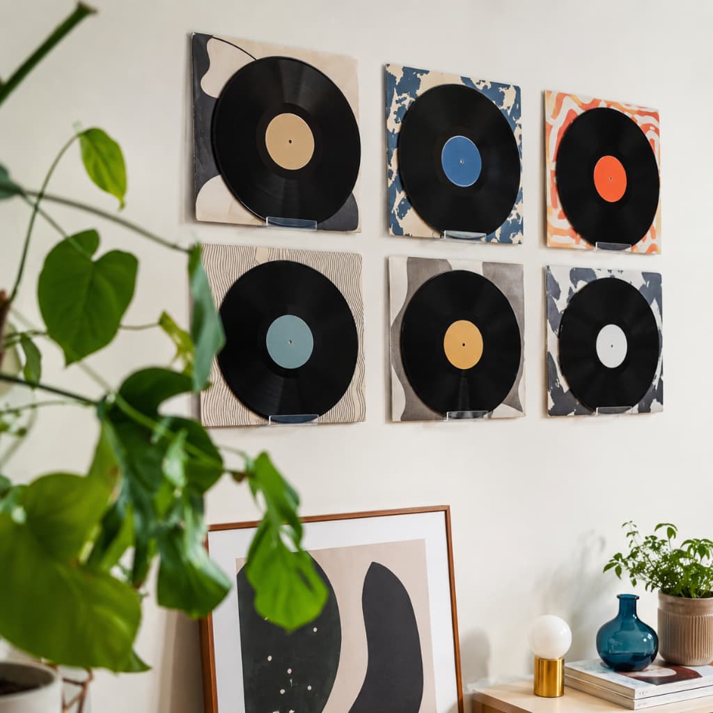 Suporte Organizador Disco Vinil para Parede Kit 6 Unidades - Acrilico Cristal