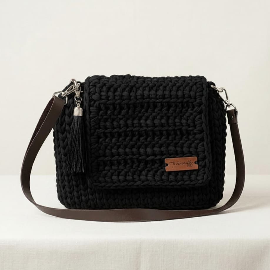 Bolsa Tiracolo Feminina de Crochê Artesanal | Bolsa de Ombro Jeni