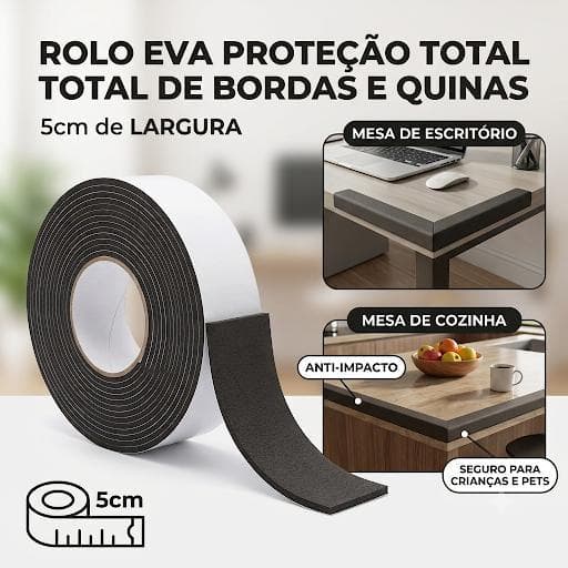 2 ou 4 metros de Protetor Borda de quina Mesa Móveis adesivado  Escritório Eva Dobrável Protetor