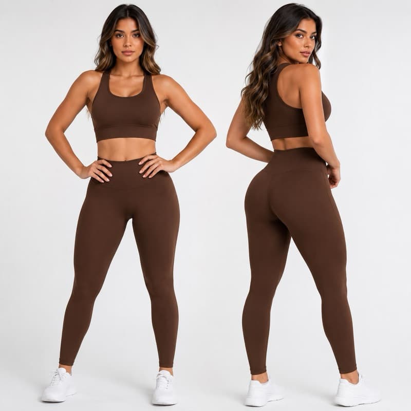 Conjunto Academia Feminino Top + Legging Cintura Alta Zero Transparência Suplex Premium