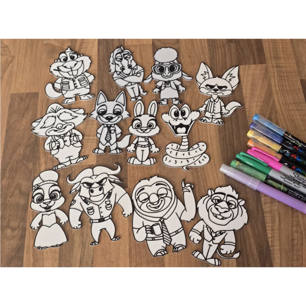 placas 3D para colorir zootopia