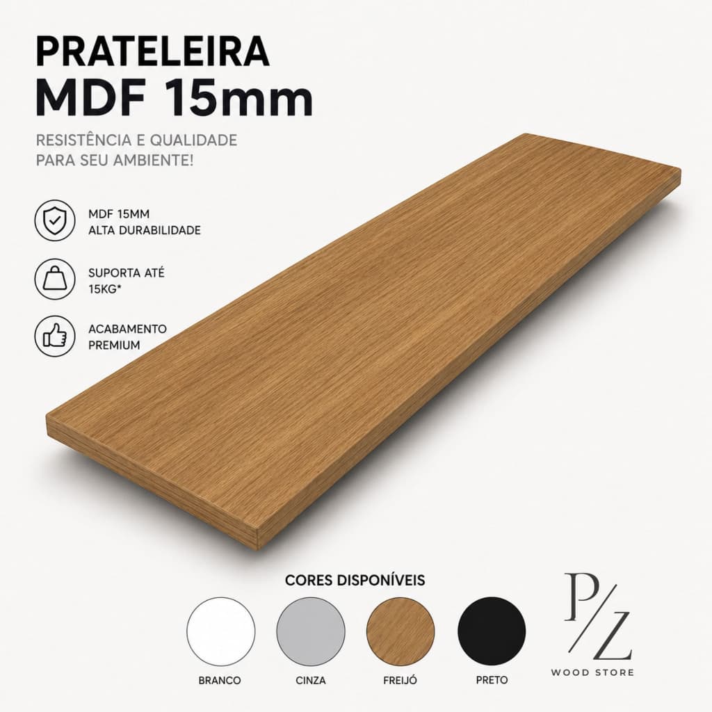 Prateleira MDF 30x100 ou 30x120 | Tampo MDF Decorativo | Vários Tamanhos e Cores | Nicho Parede/ENVIO IMEDIATO