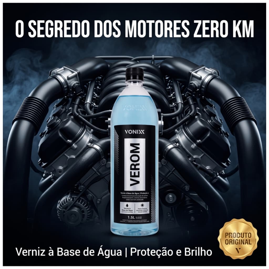 Verniz De Motor Automotivo Verom 1,5L Vonixx Proteção e Brilho Base de Água Estética Automotiva