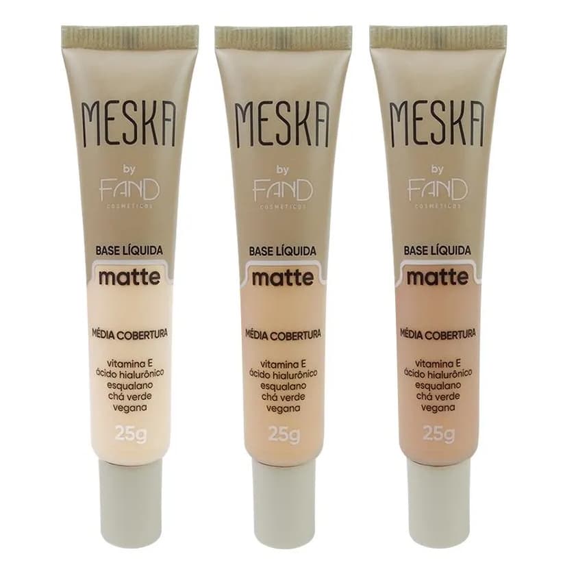 Base Líquida Matte Média Cobertura Meska – Fand Makeup - Envio imediato