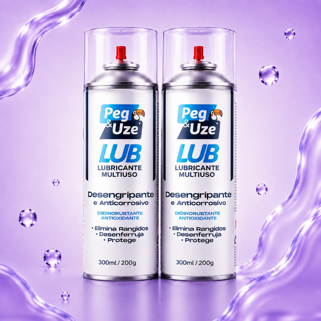 Kit 2 Desengripante Peg e Uze Lub 250ml Solta Parafuso Fechadura Dobradiça Anticorrosivo Spray