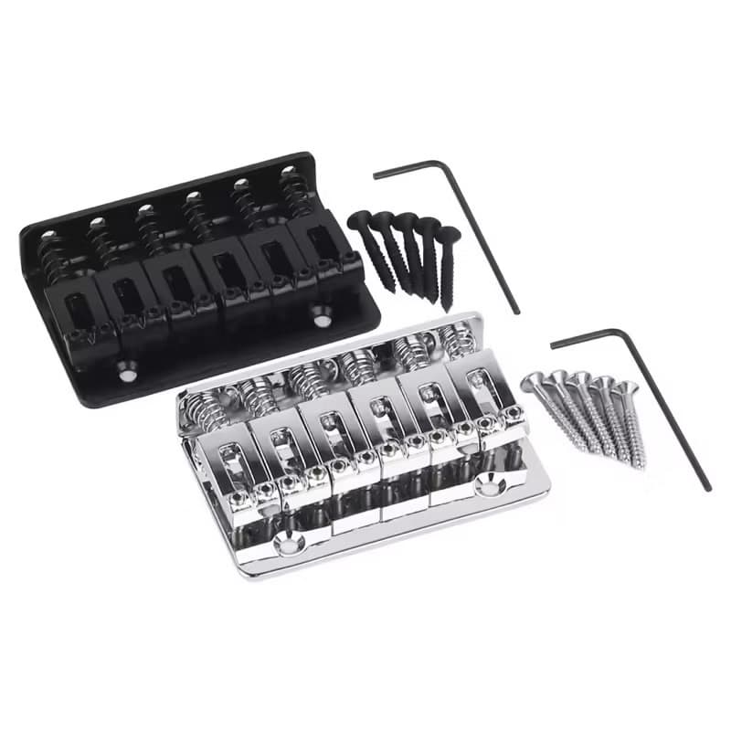 Ponte Fixa Para Guitarra Standard Cromada Stratocaster Ponte de Carrinhos Pretos ou Cromados
