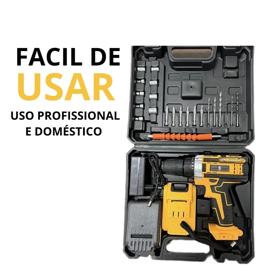 Parafusadeira Sem Fio 48V Carregador Bivolt 2 Baterias Kit!!