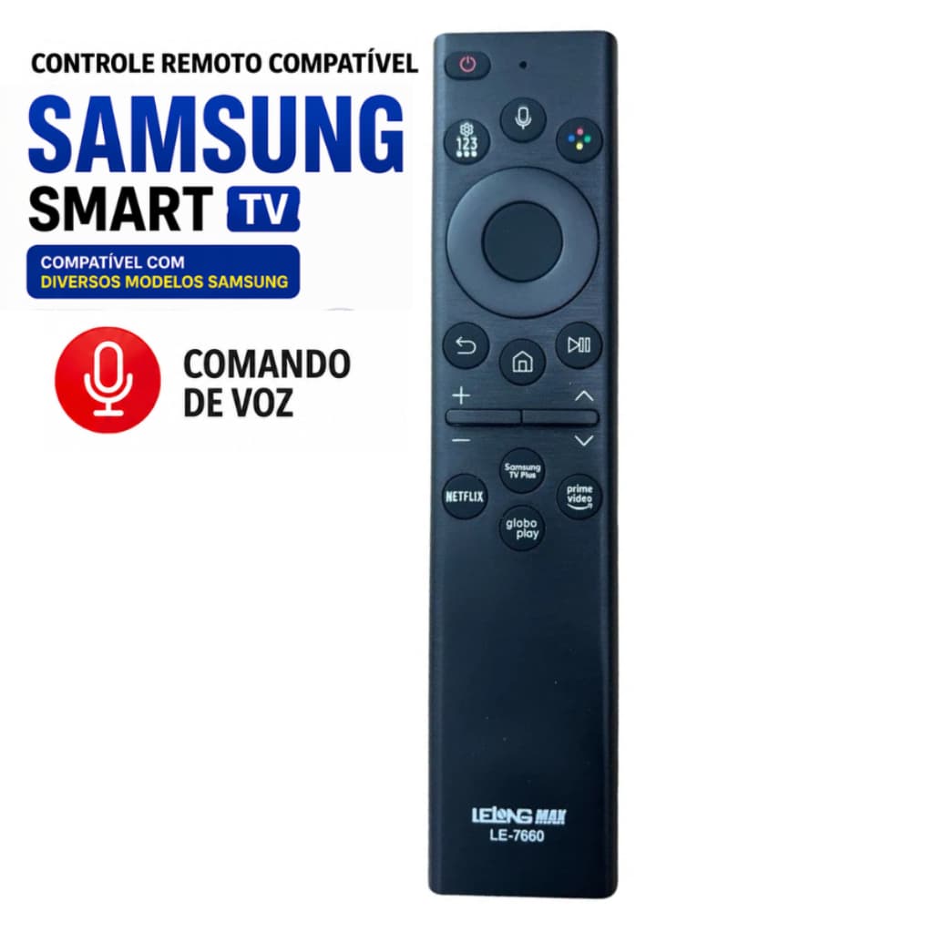 Controle Remoto Tv Sansung com Voz - Netflix/Prime Video/Globo play/Tv Plus